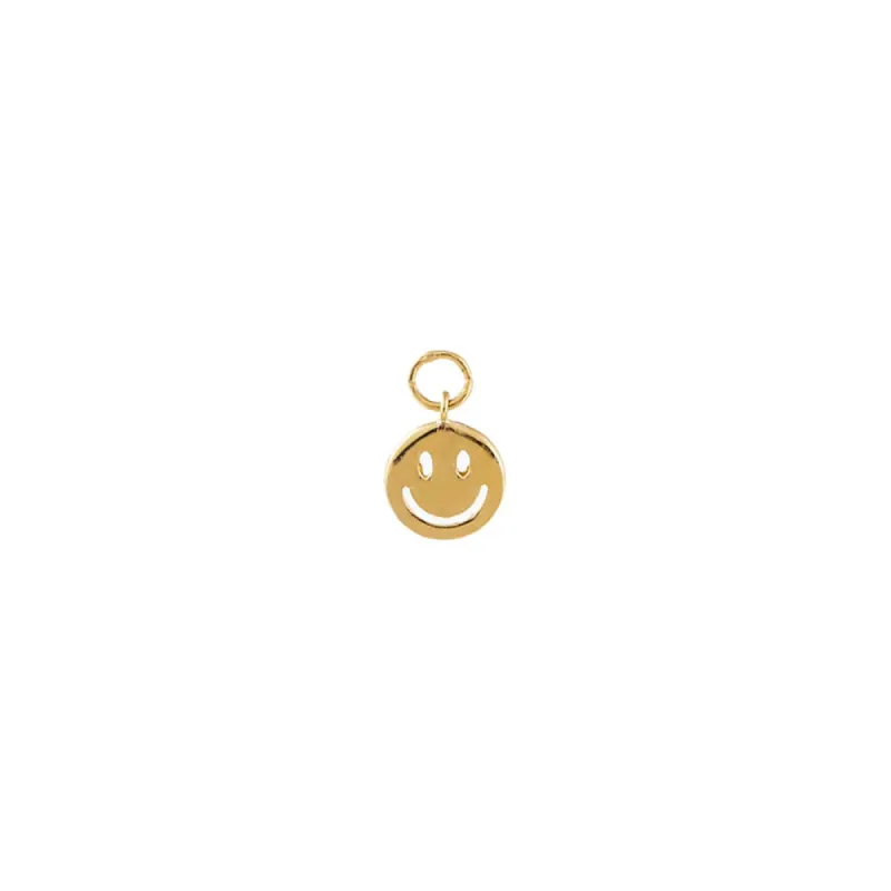 Mini Solid Smiley Face Charm 14K sold by Adina Eden's