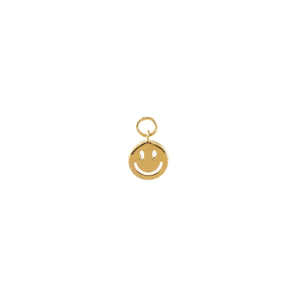 Mini Solid Smiley Face Charm 14K sold by Adina Eden's