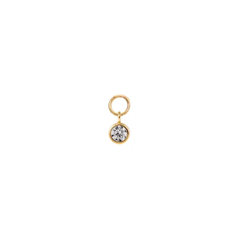 Tiny CZ Bezel Charm 14K sold by Adina Eden's