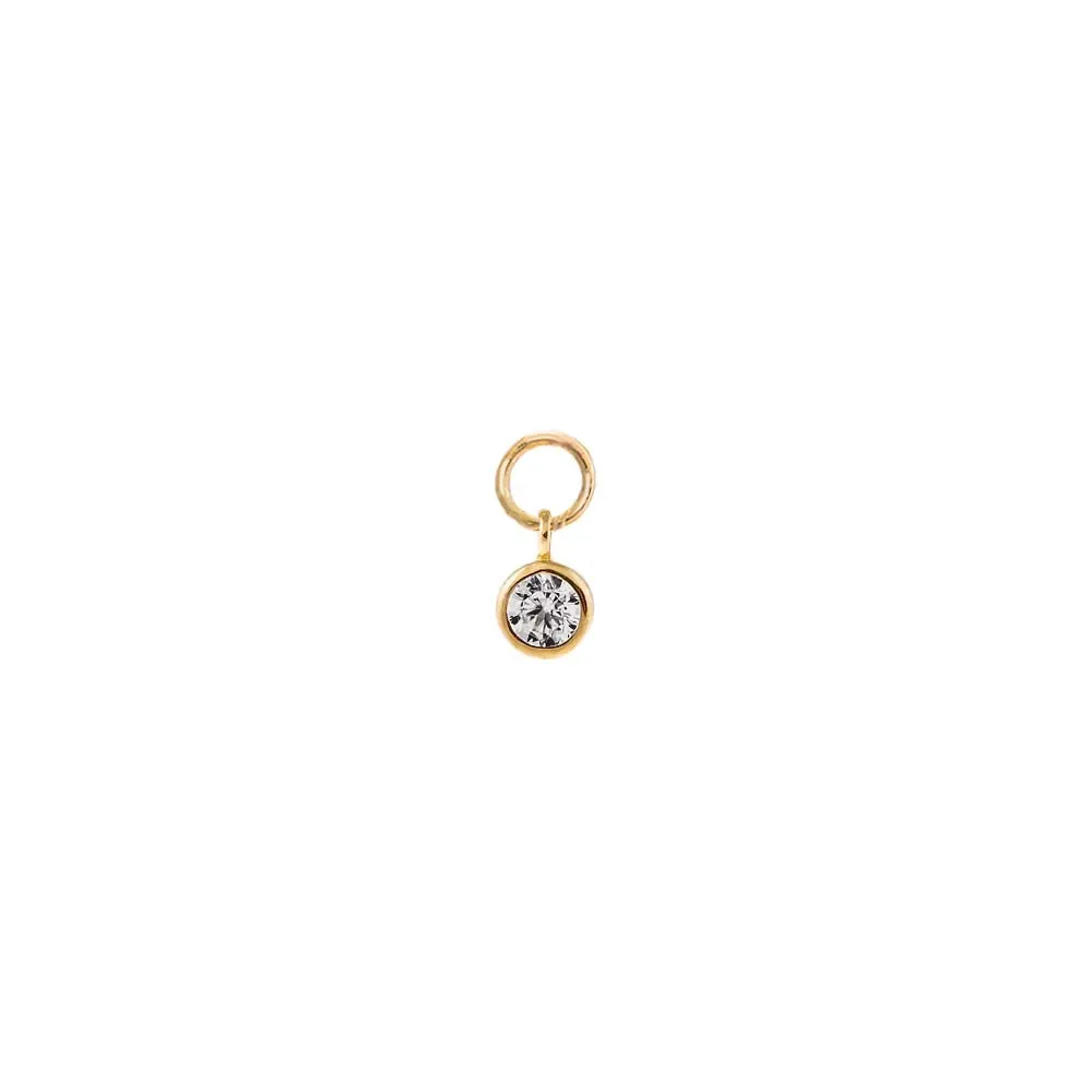 Tiny CZ Bezel Charm 14K sold by Adina Eden's