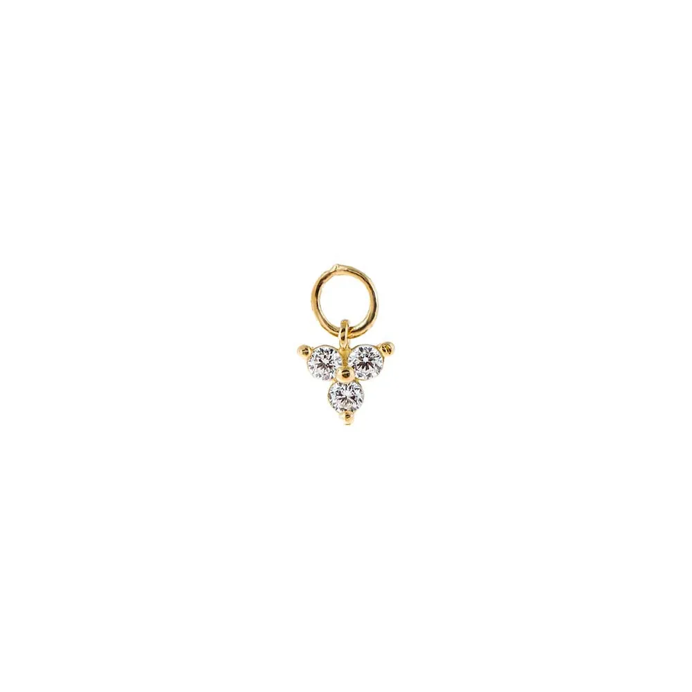 Mini CZ Trio Cluster Charm 14K sold by Adina Eden's