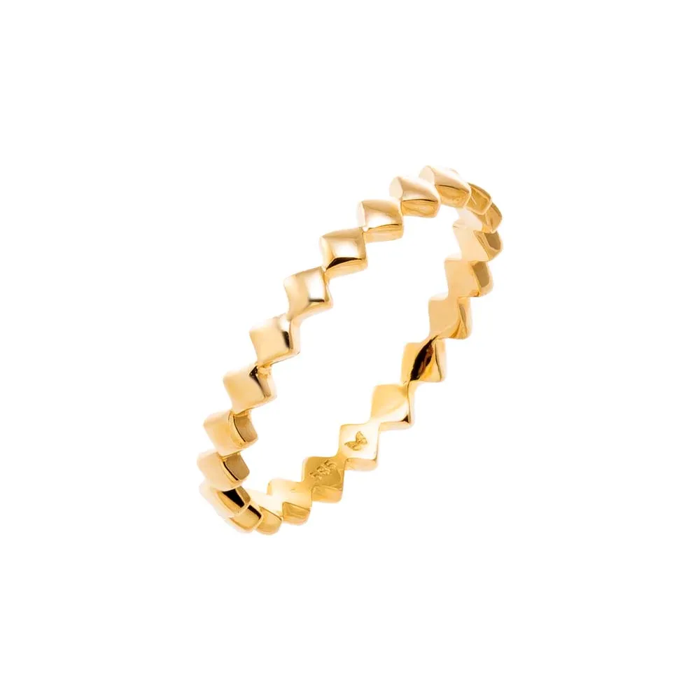 Solid Diamond Shape Band Ring 14K sold by Adina Eden's