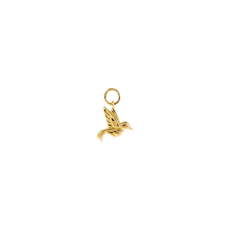 Mini Solid Hummingbird Charm 14K sold by Adina Eden's