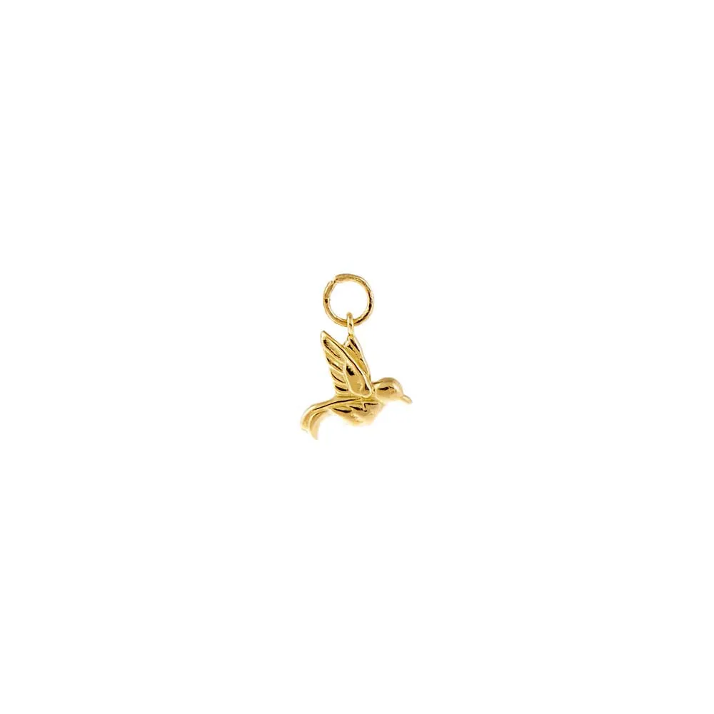 Mini Solid Hummingbird Charm 14K sold by Adina Eden's