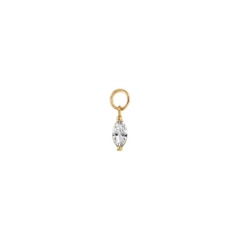 Tiny CZ Marquise Charm 14K sold by Adina Eden's