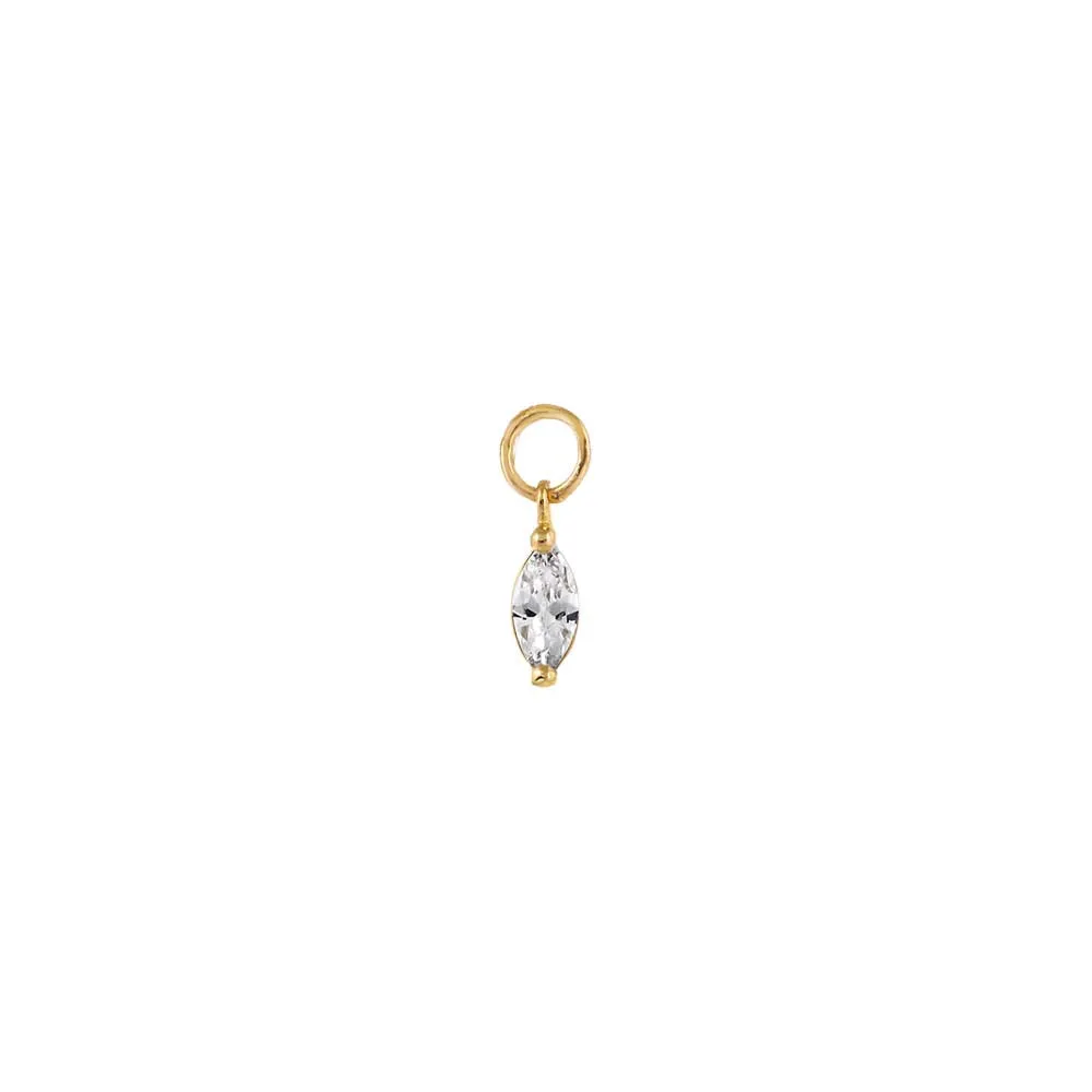 Tiny CZ Marquise Charm 14K sold by Adina Eden's
