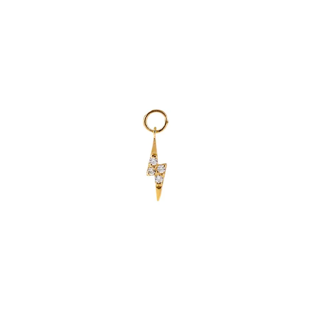 Mini CZ Pave Lightning Bolt Charm 14K sold by Adina Eden's