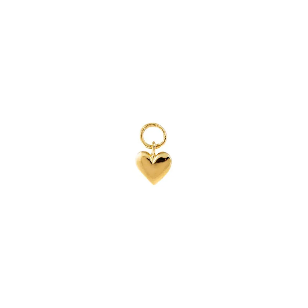 Mini Solid Heart Charm 14K sold by Adina Eden's