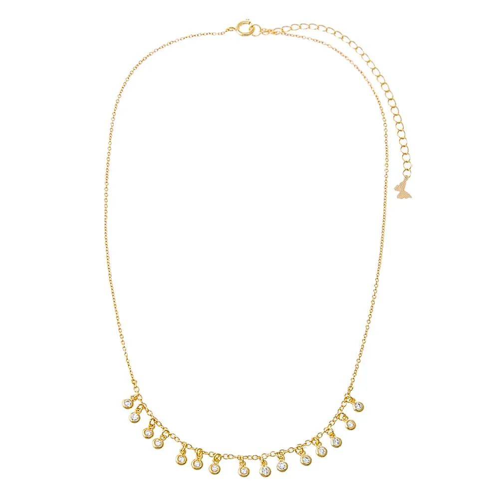 CZ Multi Bezel Dangling Charm Necklace sold by Adina Eden's product image thumbnail 2