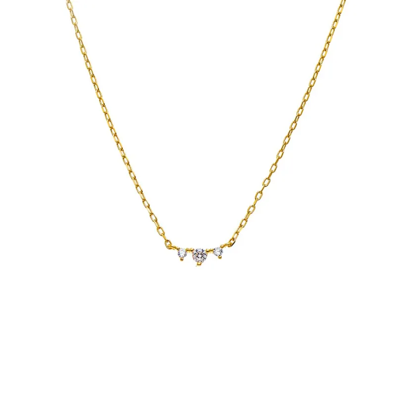 CZ Dainty Curved Bar Necklace sold by Adina Eden's