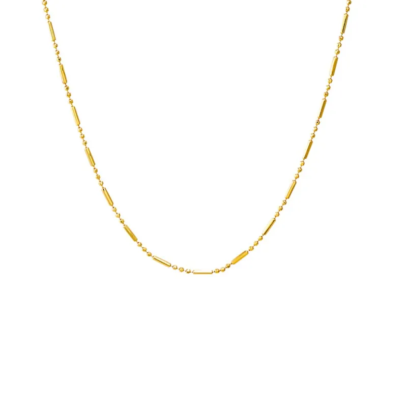 Solid Bar X Ball Chain Necklace sold by Adina Eden's