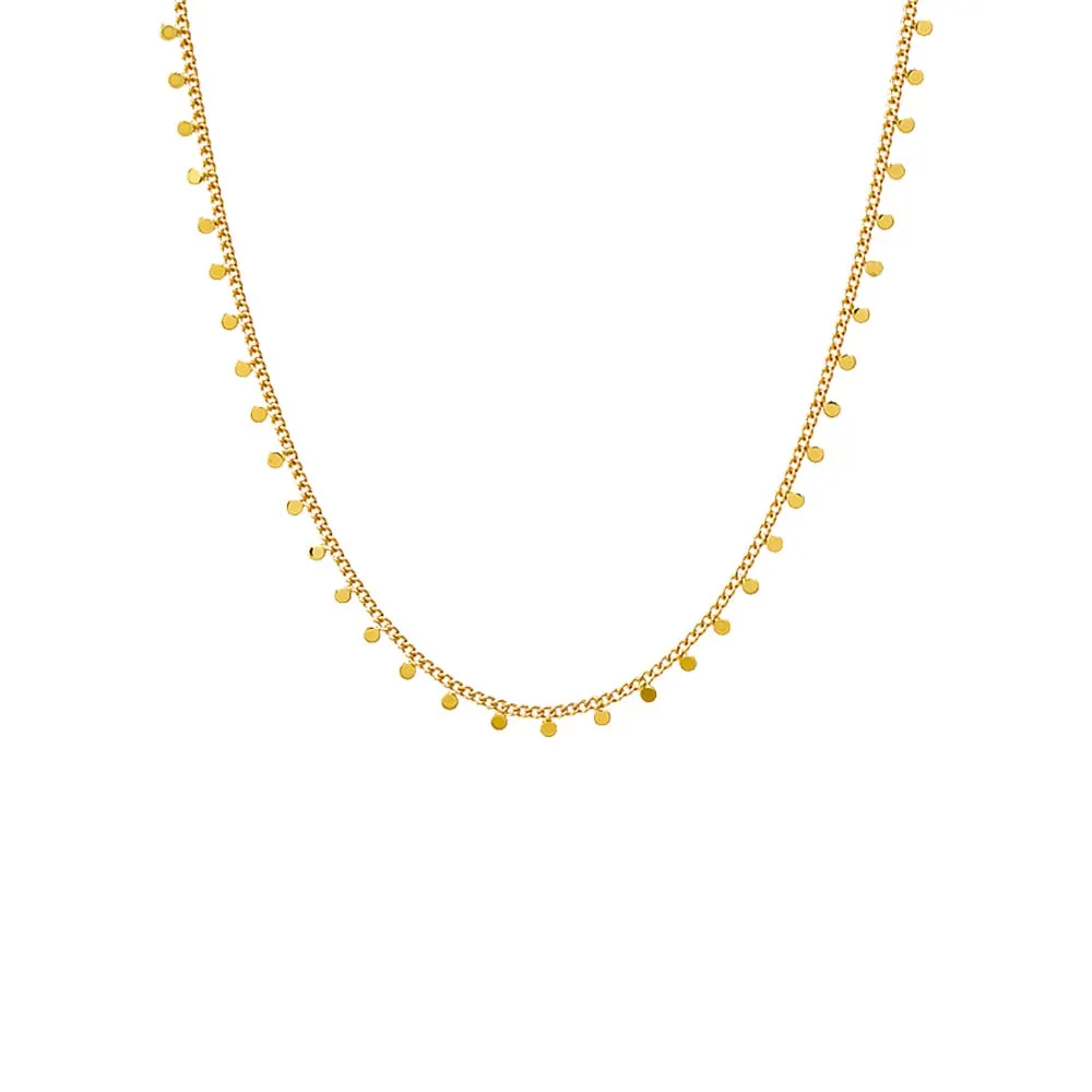 Solid Dangling Discs Cuban Link Necklace sold by Adina Eden's