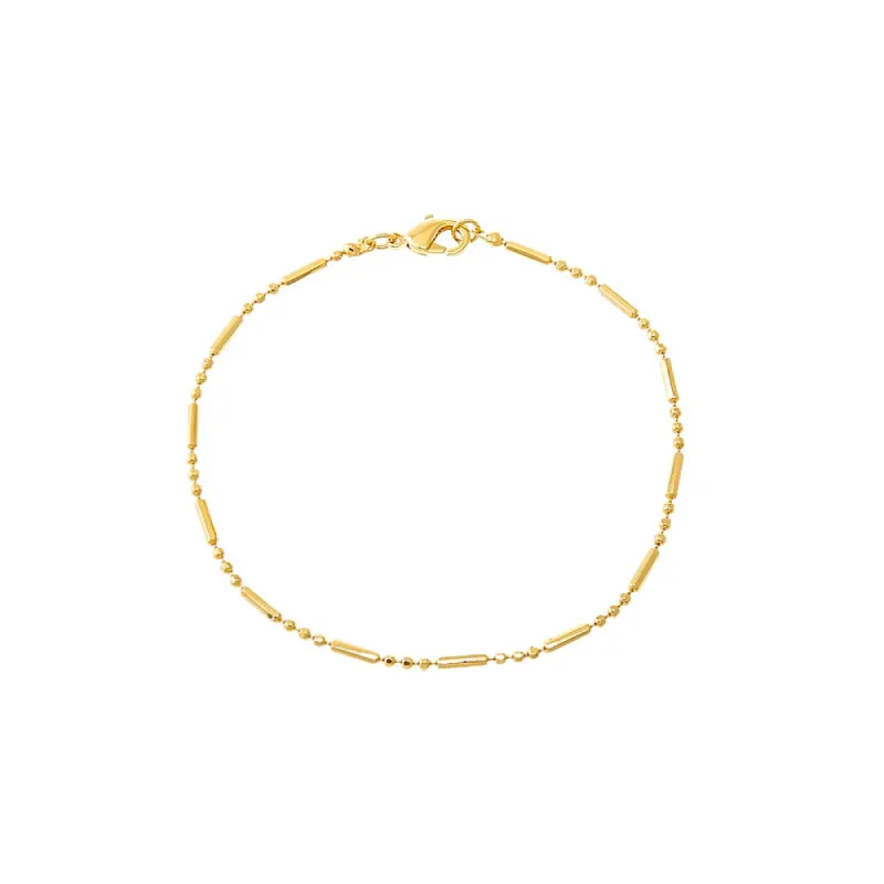 Solid Bar X Ball Chain Bracelet sold by Adina Eden's
