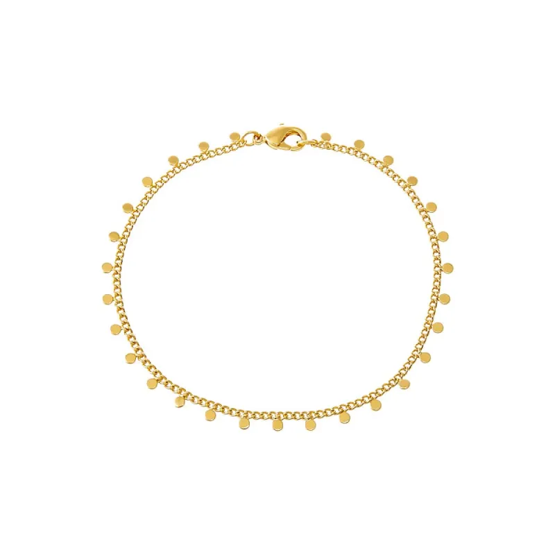 Solid Dangling Discs Cuban Link Bracelet sold by Adina Eden's
