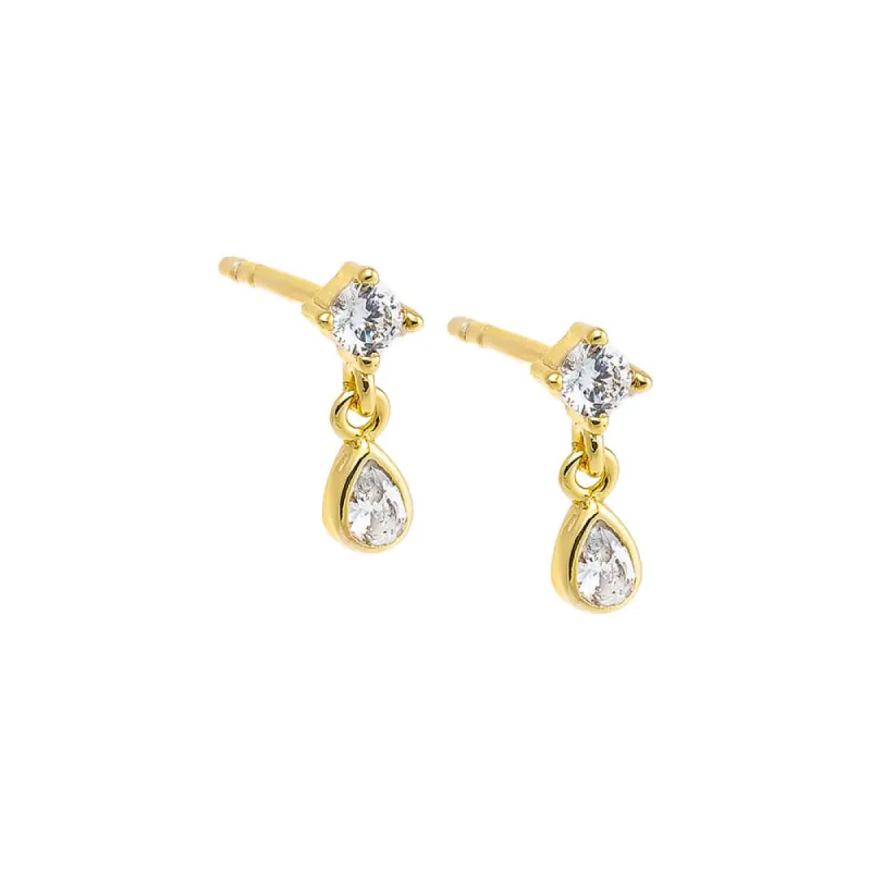 Tiny CZ Shaker Charm Stud Earring sold by Adina Eden's