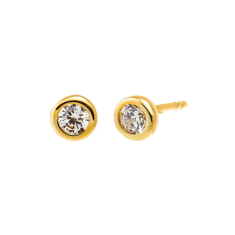 Mini CZ Bezel Stud Earring sold by Adina Eden's