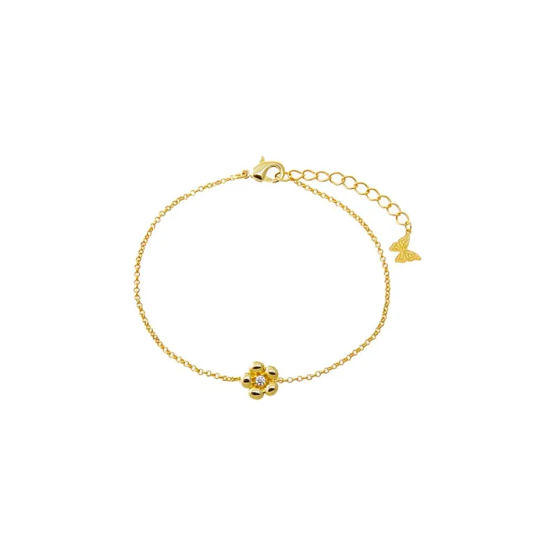 CZ Mini Flower Charm Bracelet sold by Adina Eden's