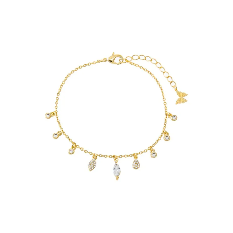 CZ Shaker Multi Charm Bracelet sold by Adina Eden's