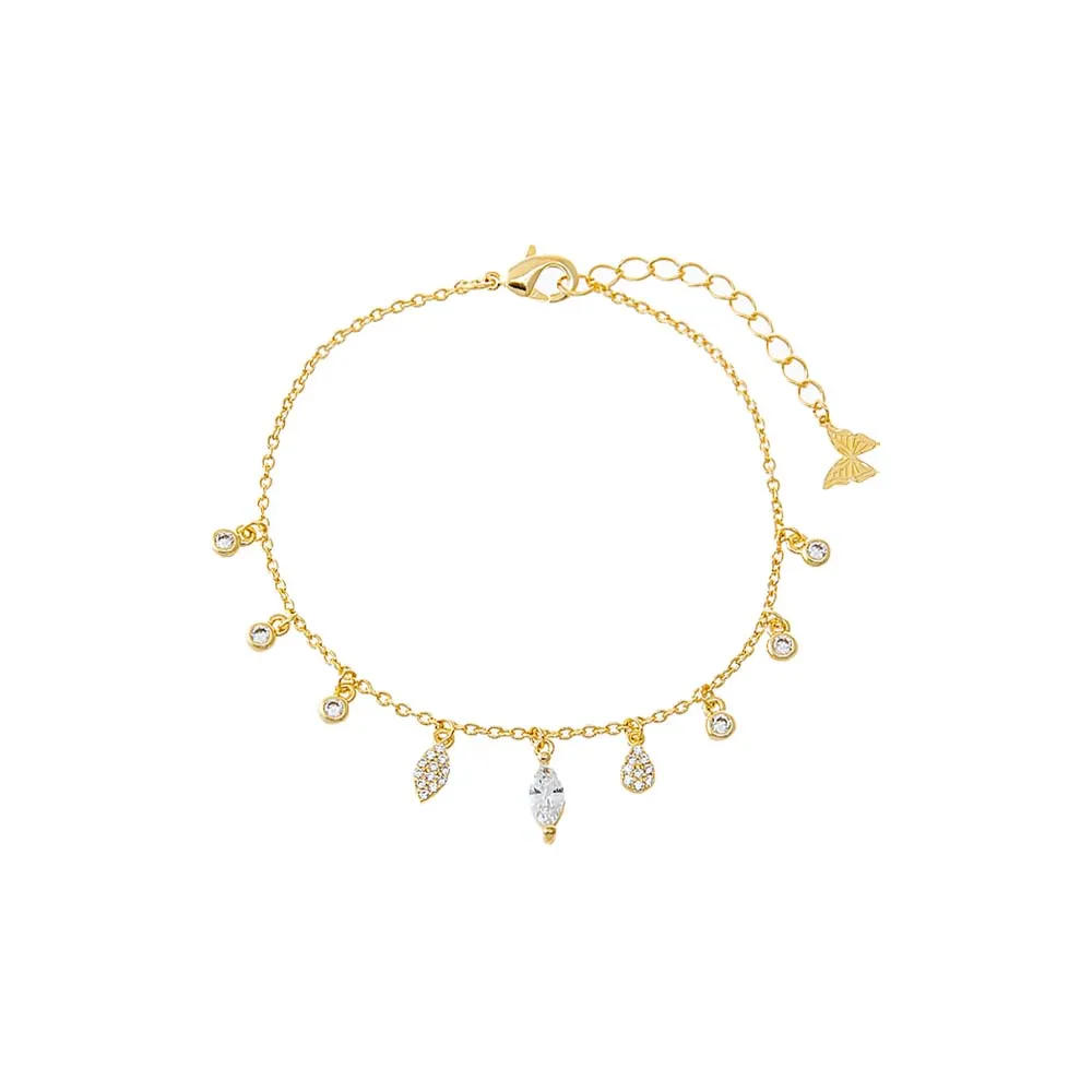 CZ Shaker Multi Charm Bracelet sold by Adina Eden's