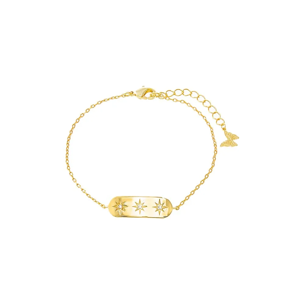 CZ Starburst Accented ID Charm Bracelet sold by Adina Eden's