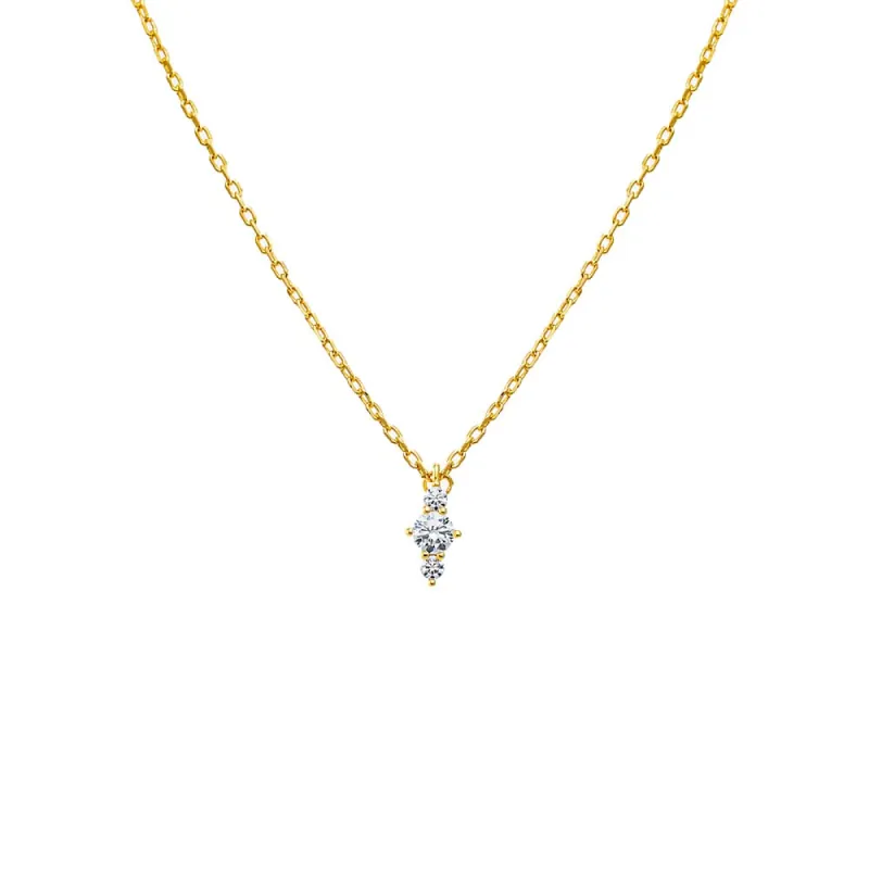 CZ Graduated Cluster Dangling Pendant Necklace sold by Adina Eden's