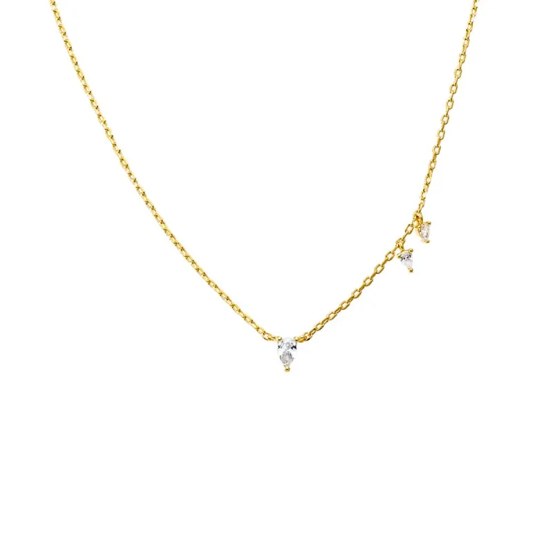CZ Multi Teardrop Shaker Charm Necklace sold by Adina Eden's