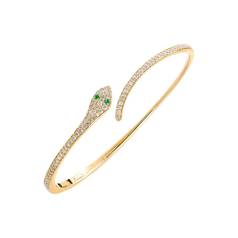 Diamond Pave Snake Bangle 14K sold by Adina Eden's