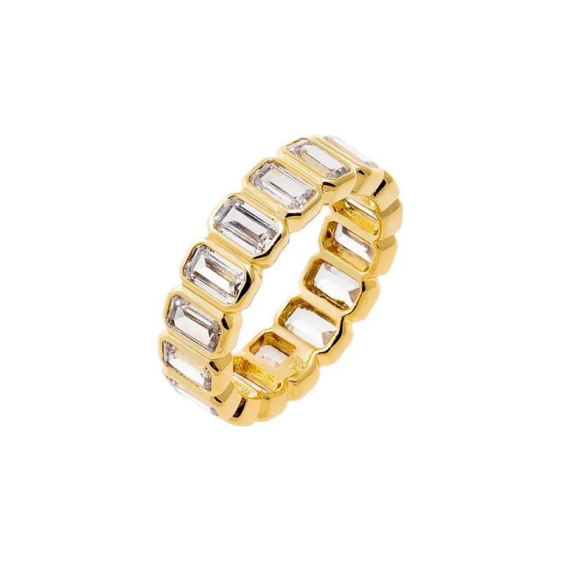 CZ Bezel Baguette Eternity Band sold by Adina Eden's