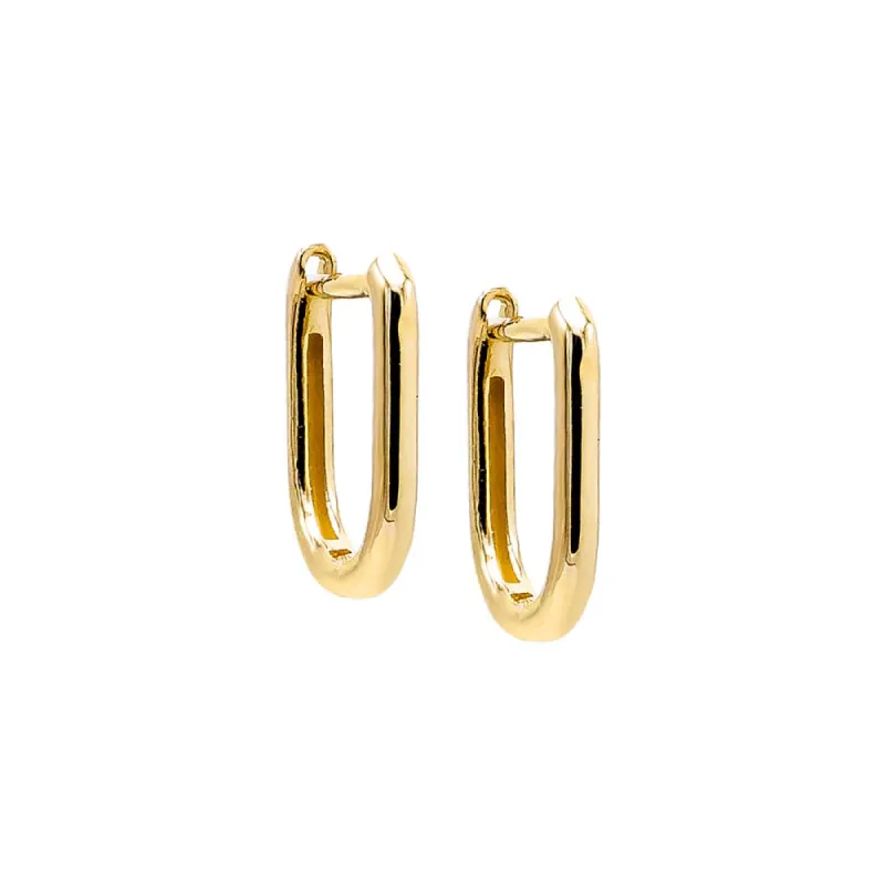 Solid Paperclip Huggie Earring 14K sold by Adina Eden's