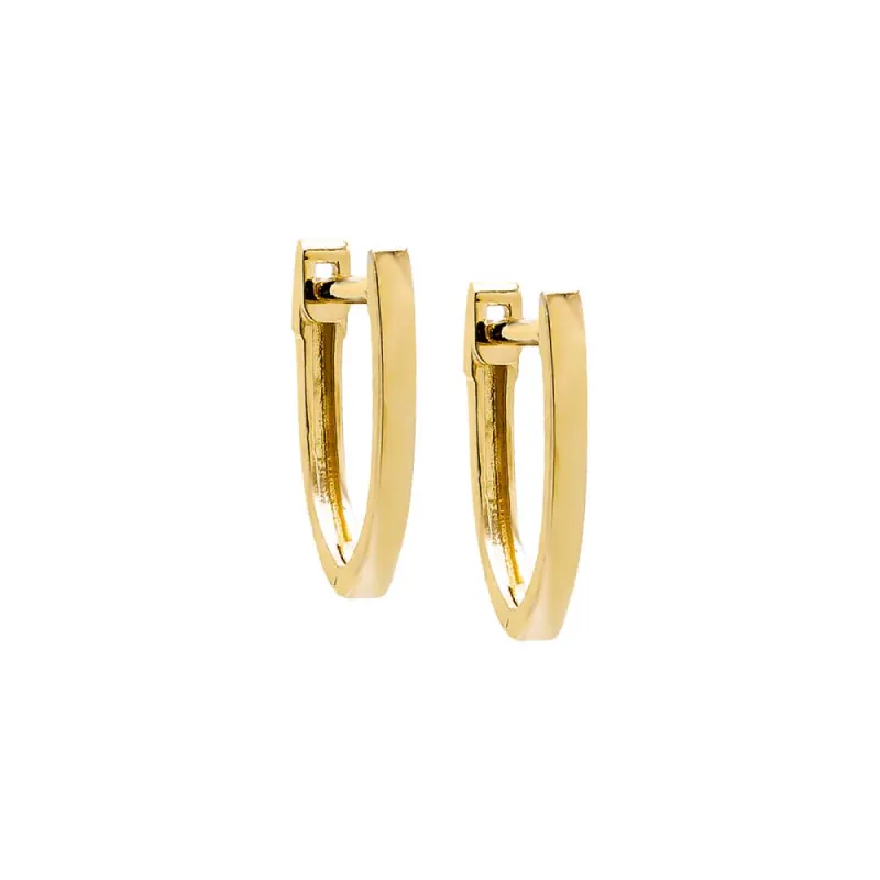 Solid V Shape Huggie Earring 14K sold by Adina Eden's