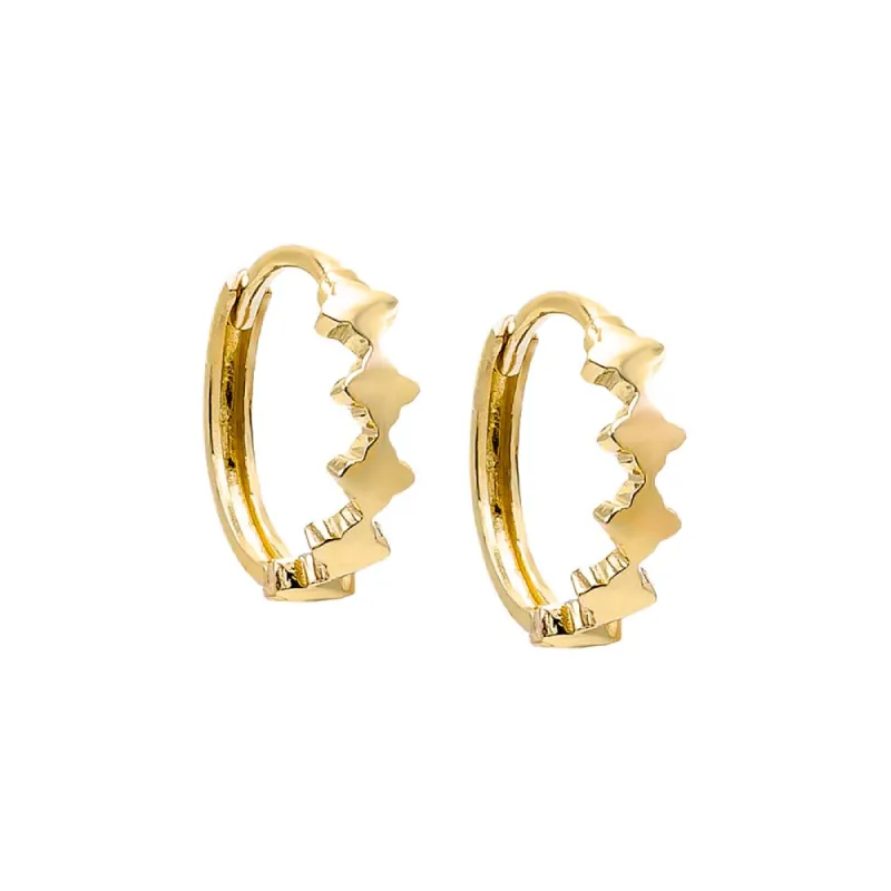 Solid Clovers Huggie Earring 14K made by Adina Eden's