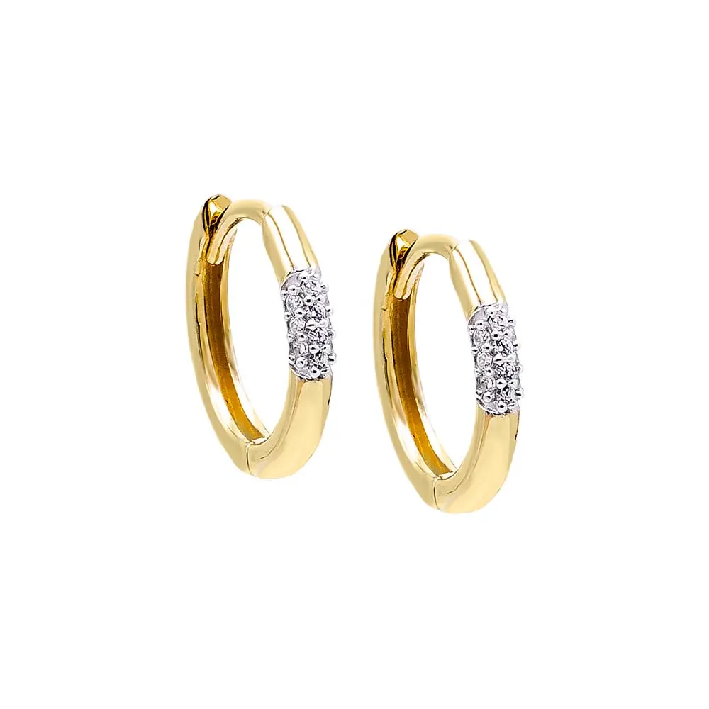 Pave CZ Accented Huggie Earring 14K sold by Adina Eden's