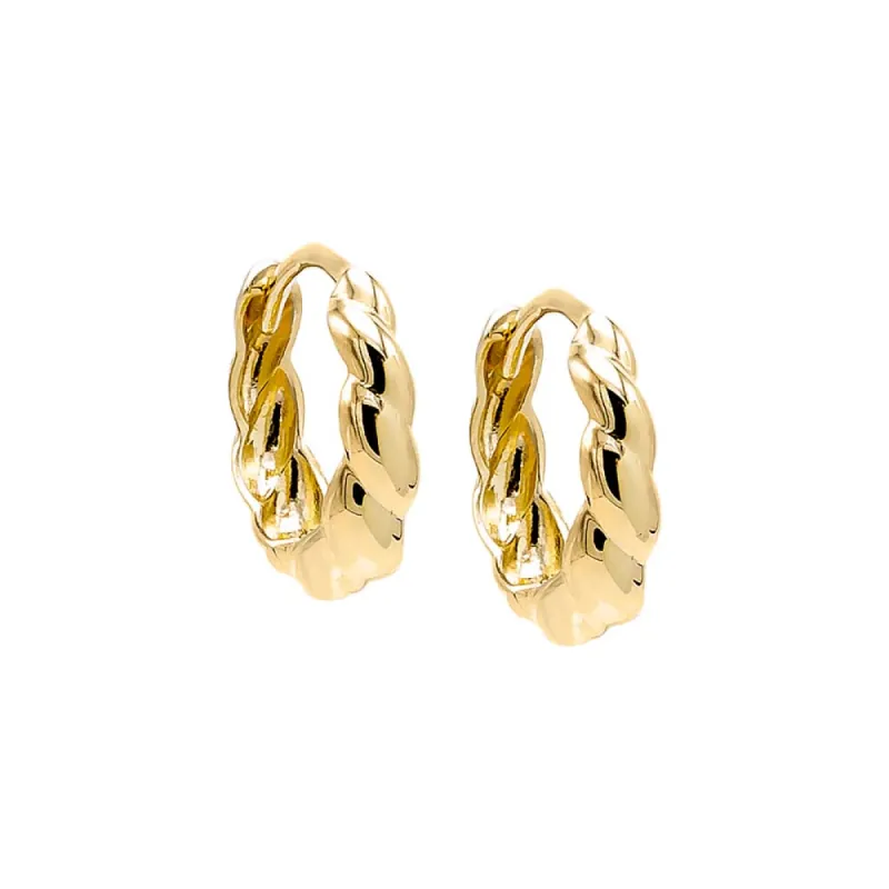 Solid Graduated Twisted Huggie Earring 14K sold by Adina Eden's
