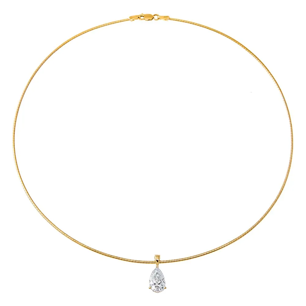 Lab Grown Diamond Emerald Round Omega Chain Necklace 14K sold by Adina Eden's product image thumbnail 2