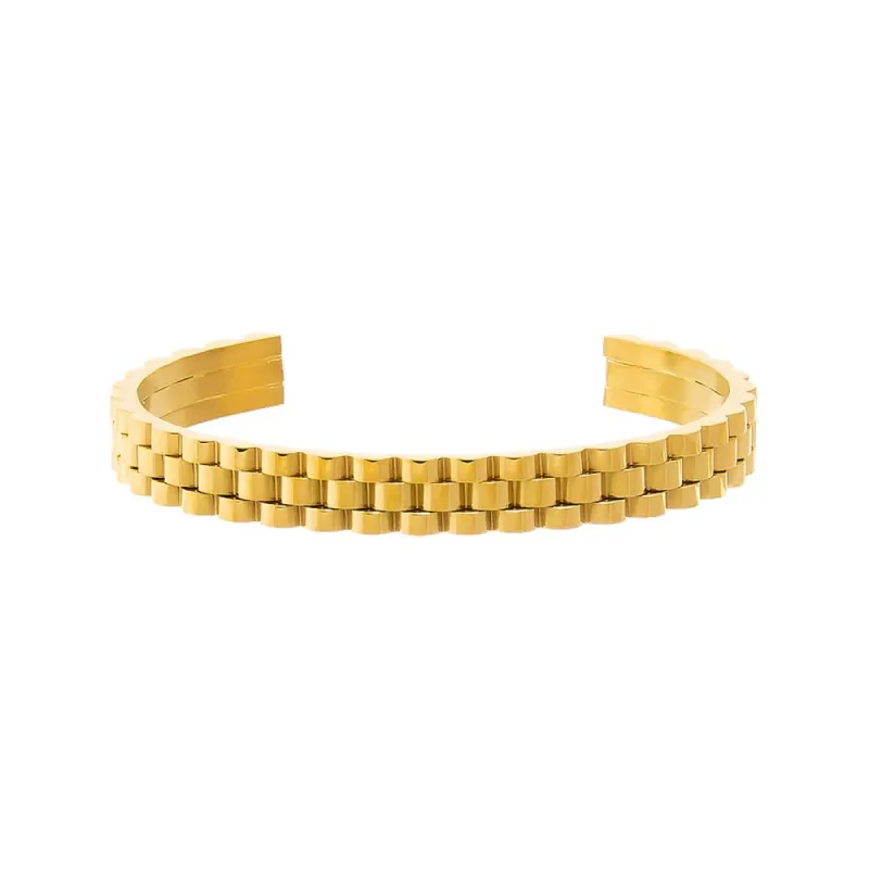 Solid Watch Link Open Bangle sold by Adina Eden's