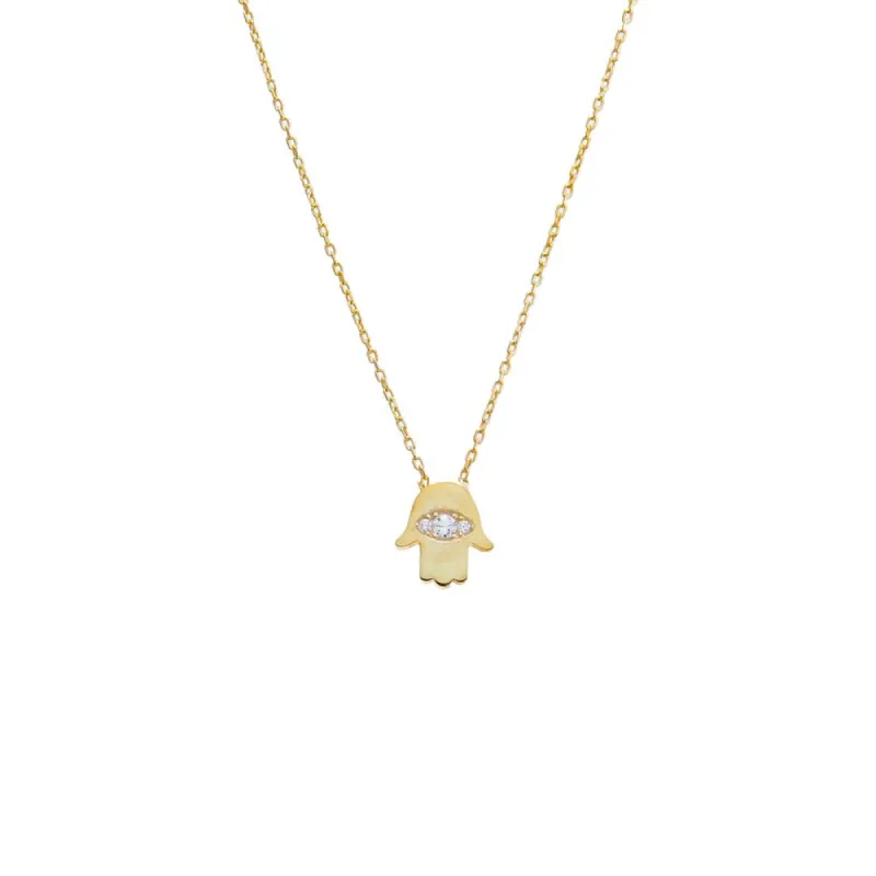 Evil Eye X Hamsa Necklace sold by Adina Eden's