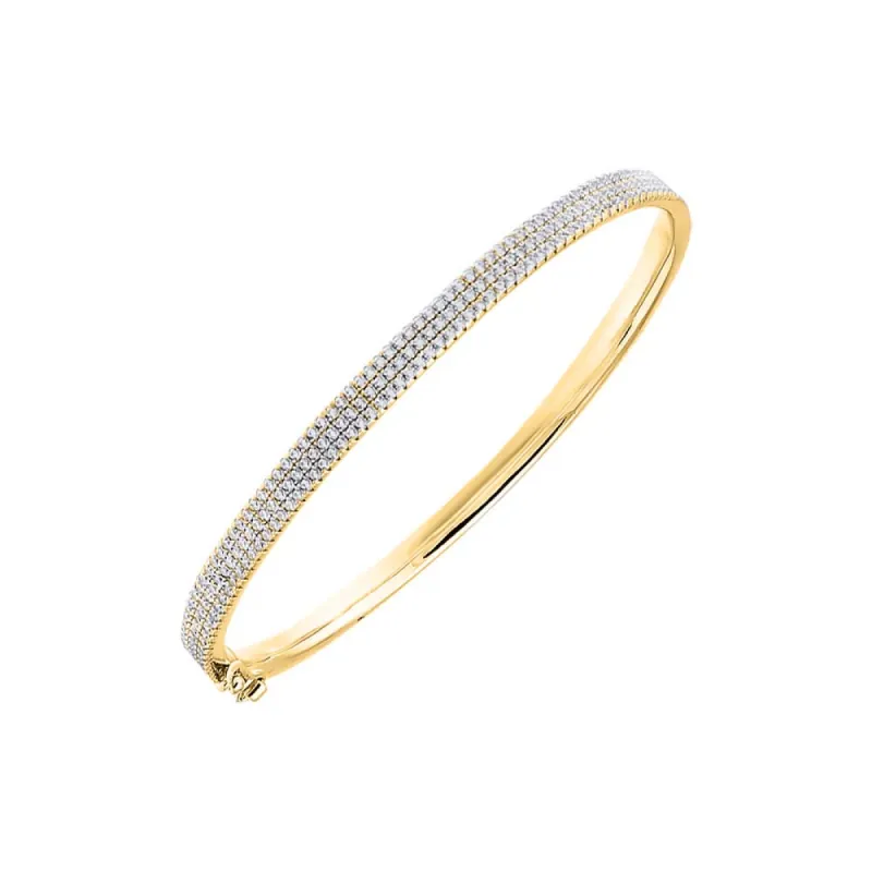 Triple Row Pave Bangle Bracelet sold by Adina Eden's