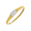 Pave Square Graduated Ridged Bangle Bracelet sold by Adina Eden's