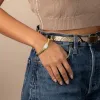 Pave Square Graduated Ridged Bangle Bracelet sold by Adina Eden's