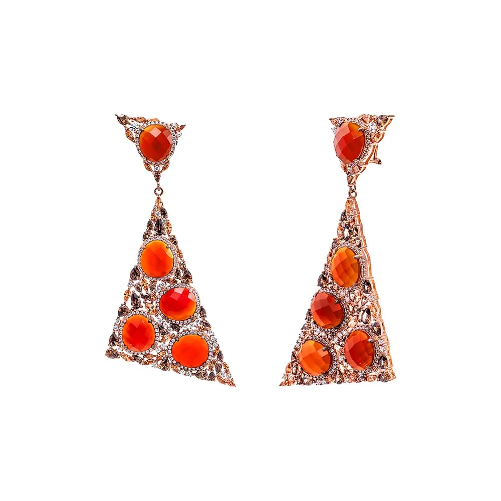 Coral Fancy Drop Stud Earring sold by Adina Eden's