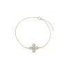 Diamond Pave Colored Stone Four Leaf Clover Bracelet 14K sold by Adina Eden's