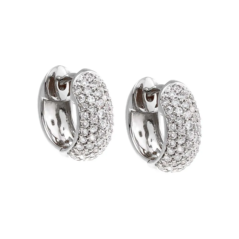 Diamond Five Row Rounded Huggie Earring 14K sold by Adina Eden's product image thumbnail 2