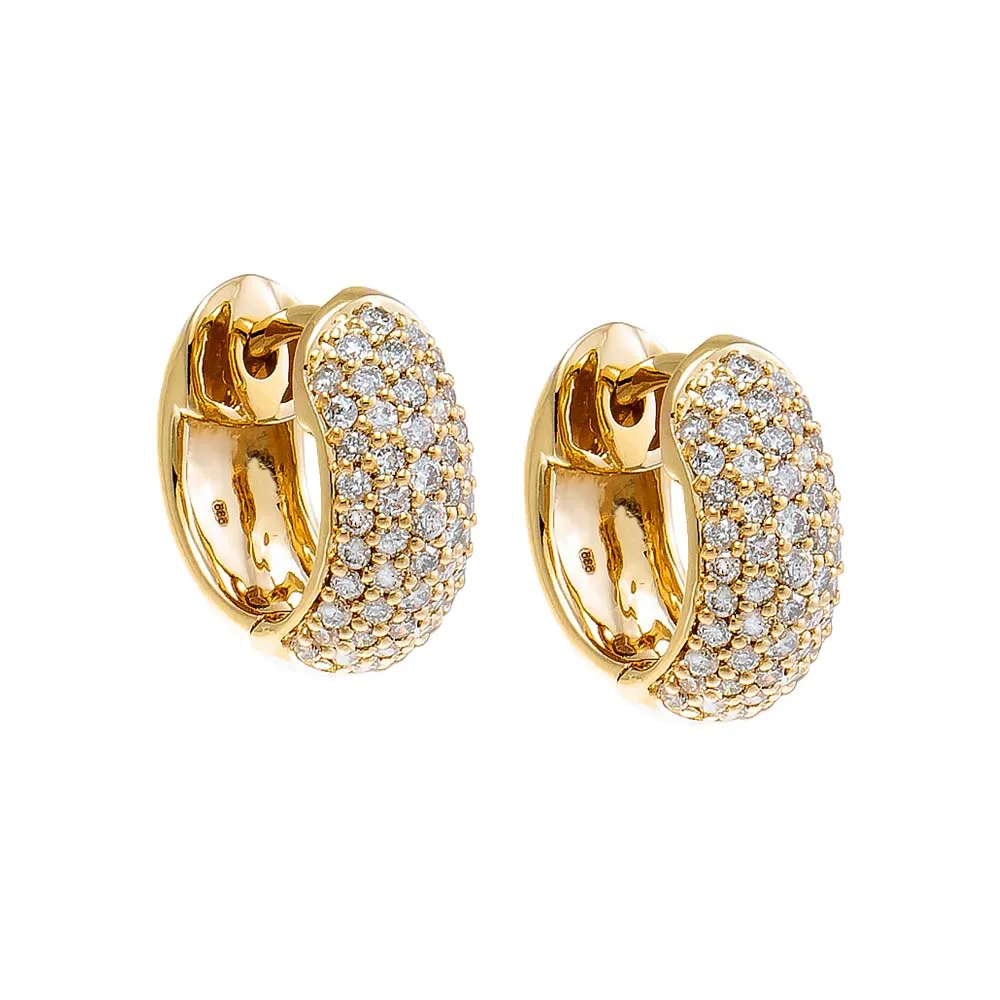 Diamond Five Row Rounded Huggie Earring 14K sold by Adina Eden's