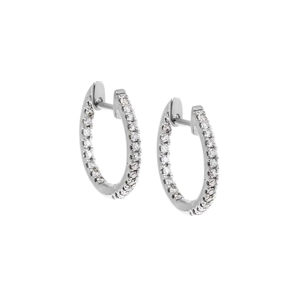 Diamond Pave Inside & Out Huggie Earring 14K sold by Adina Eden's product image thumbnail 2
