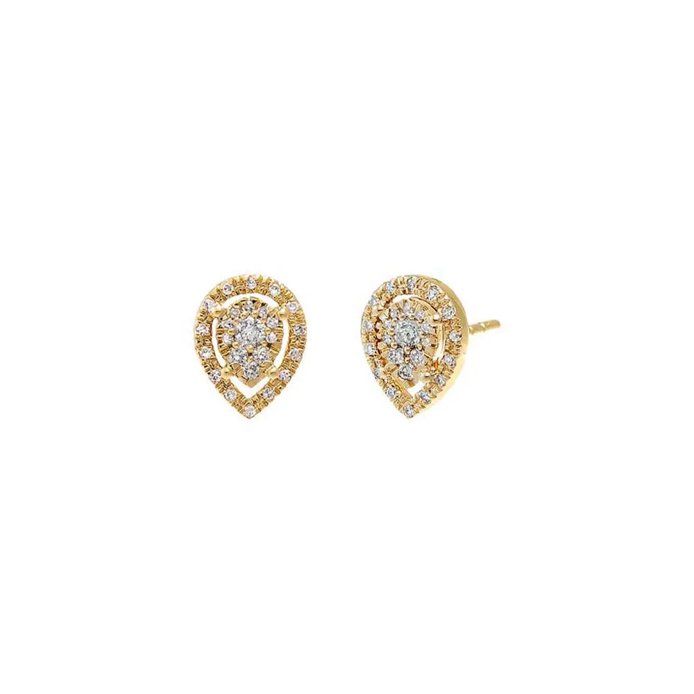 Diamond Pave Pear Stud Earring 14K sold by Adina Eden's