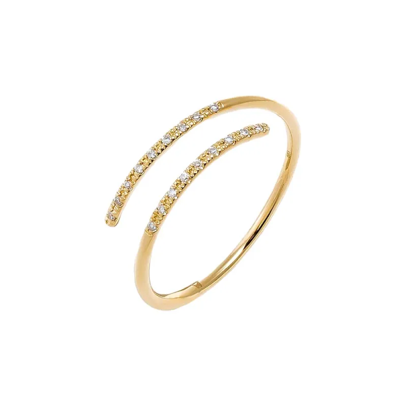 14k Gold Handcrafted Patra Pavé Diamond Ring - Jewelry
