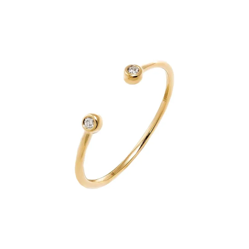 Diamond Double Bezel Open Ring 14K sold by Adina Eden's