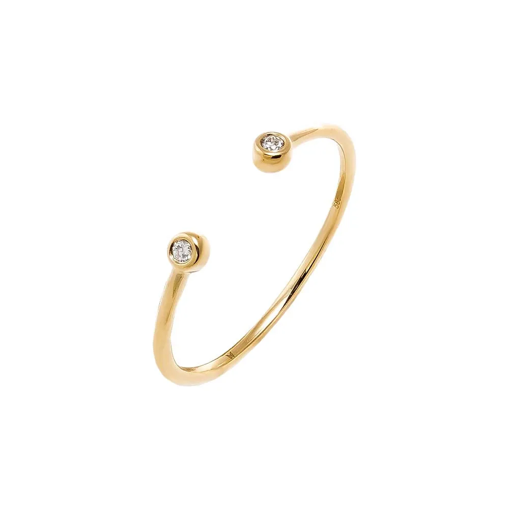 Diamond Double Bezel Open Ring 14K sold by Adina Eden's