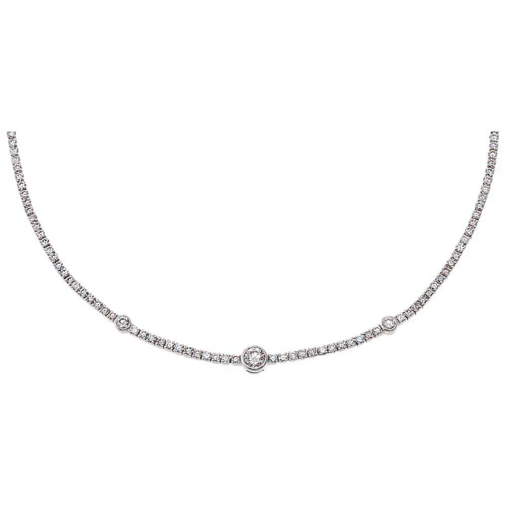 Diamond Graduated Bezel Tennis Choker 14K sold by Adina Eden's product image thumbnail 3