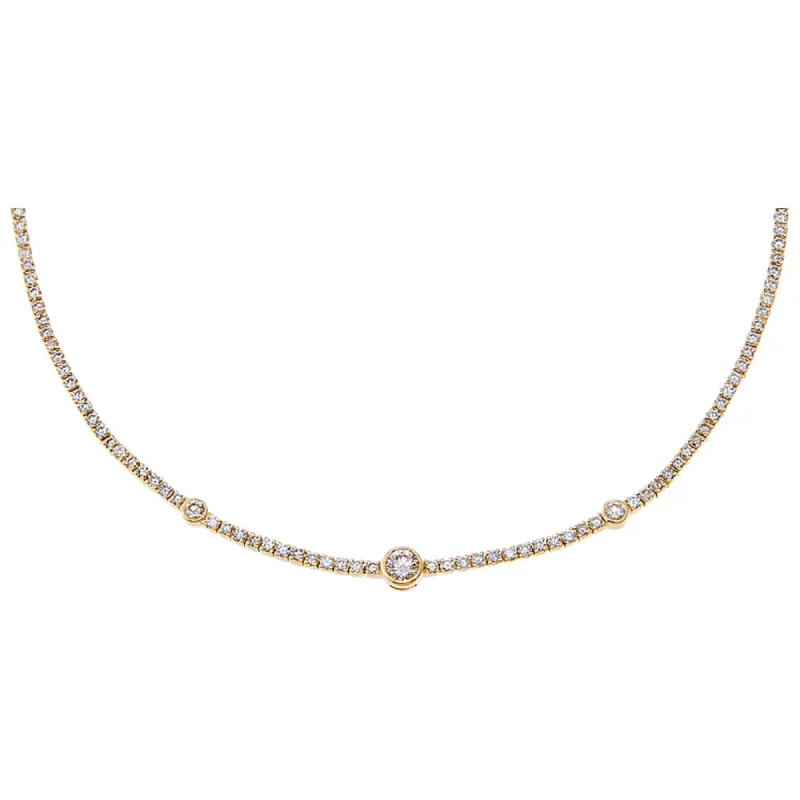 Diamond Graduated Bezel Tennis Choker 14K sold by Adina Eden's